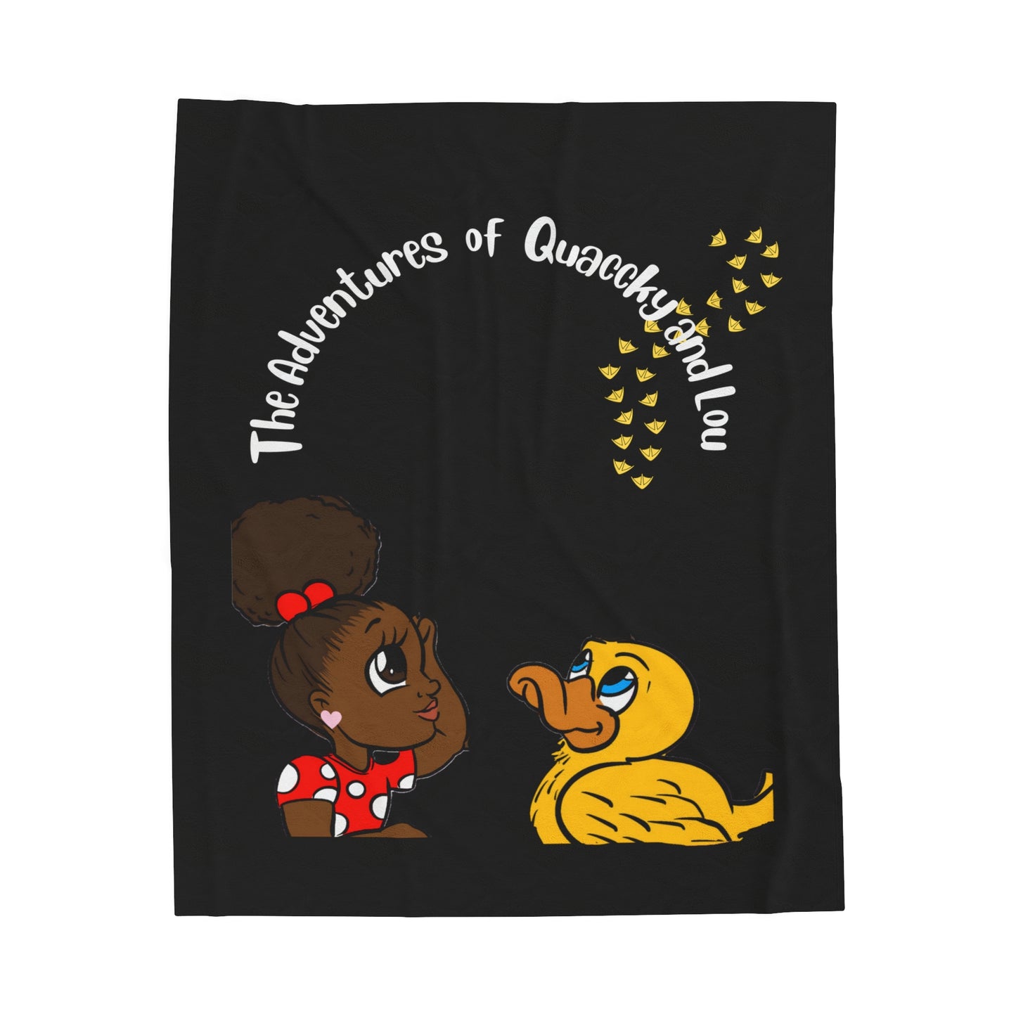 Quaccky and Lou Black Plush Blanket