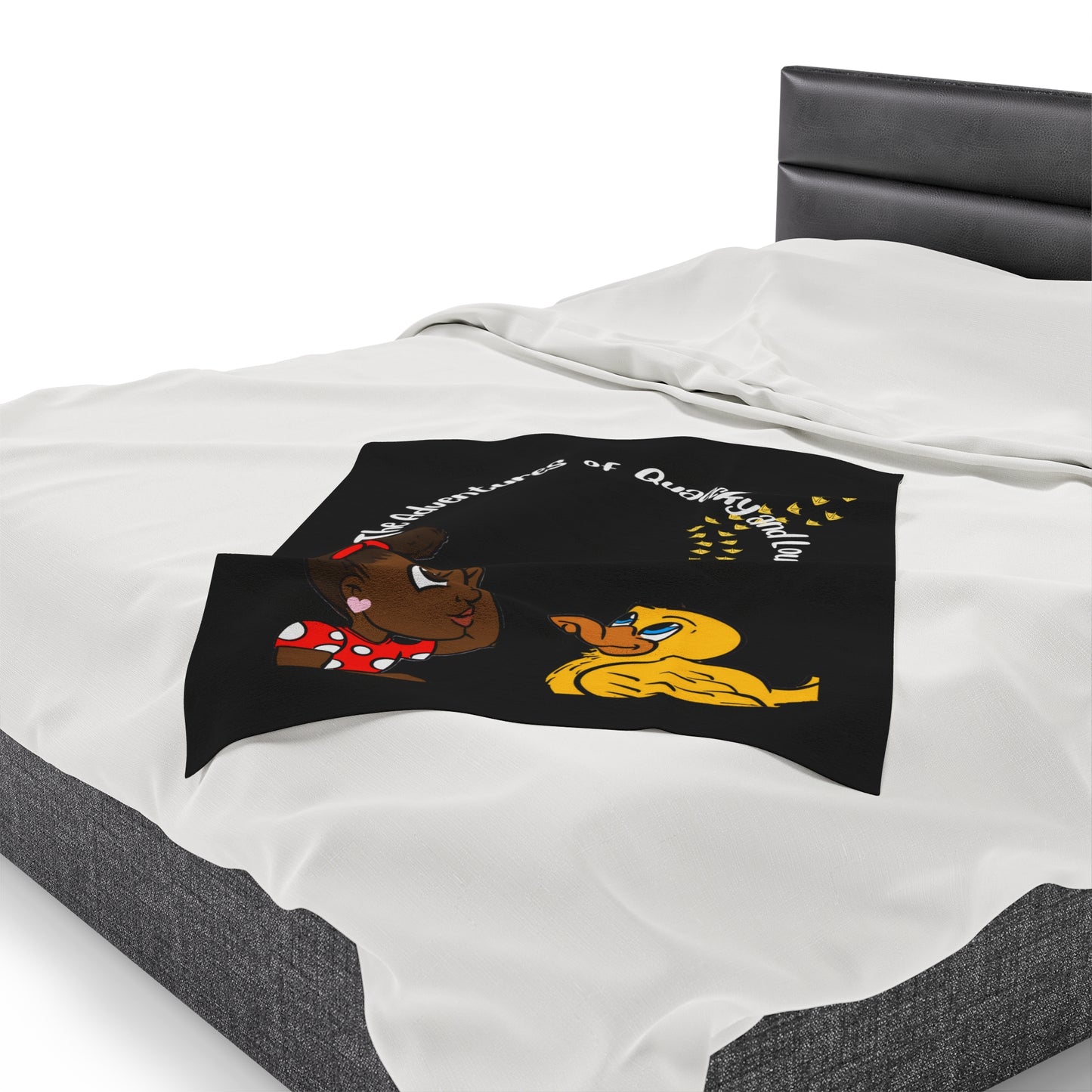 Quaccky and Lou Black Plush Blanket